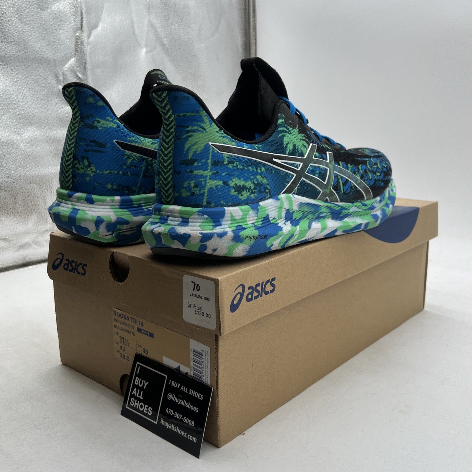 Size 11.5 - Asics Noosa Tri 14 Tropical - Black White (1011B368-002)