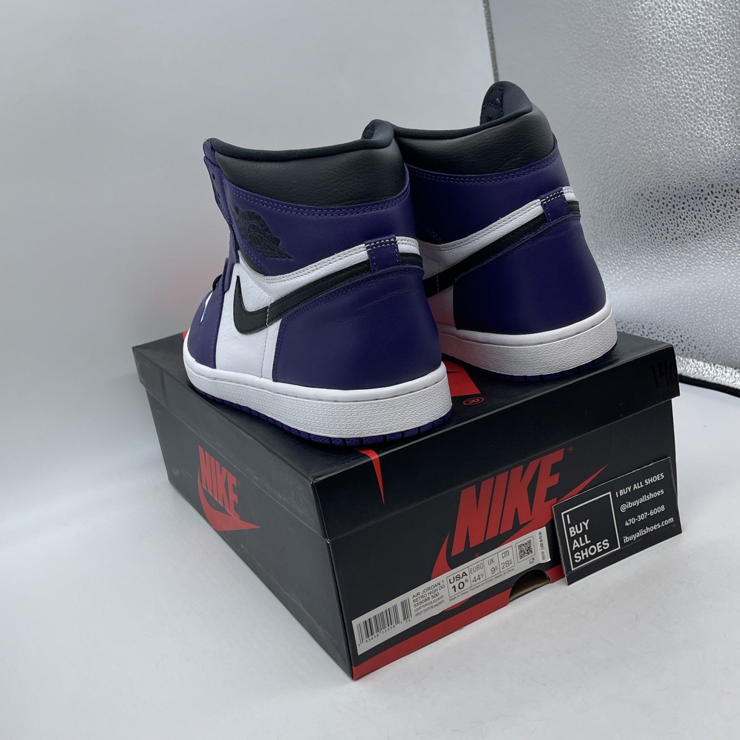 Size 10.5 - Jordan 1 Retro OG High Court Purple 2.0 White Leather (555088-500)