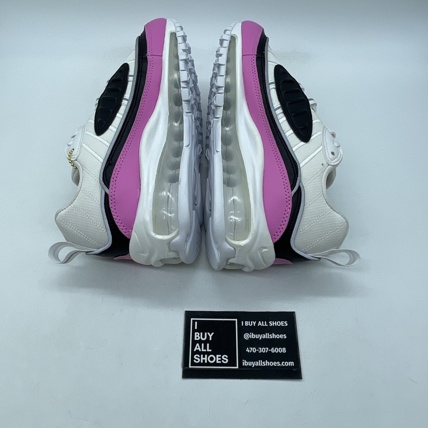 Size 6.5W- Nike Air Max 98 SE China Rose Black White Suede Leather (AT6640-100)