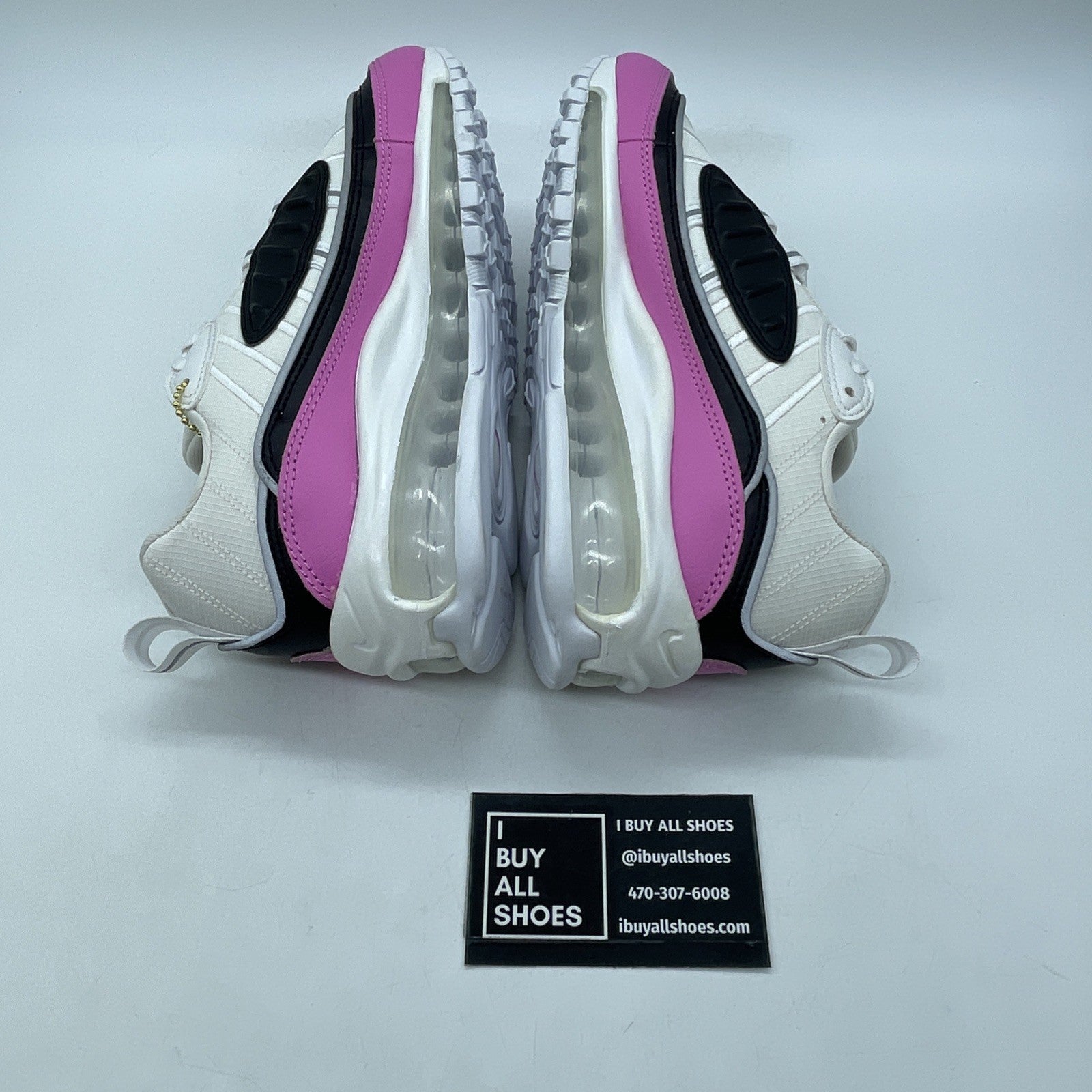 Size 6.5W- Nike Air Max 98 SE China Rose Black White Suede Leather (AT6640-100)