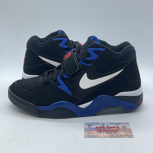 Size 10 - Nike Air Force 180 2016 Barkley Black Suede White Blue (310095-011)