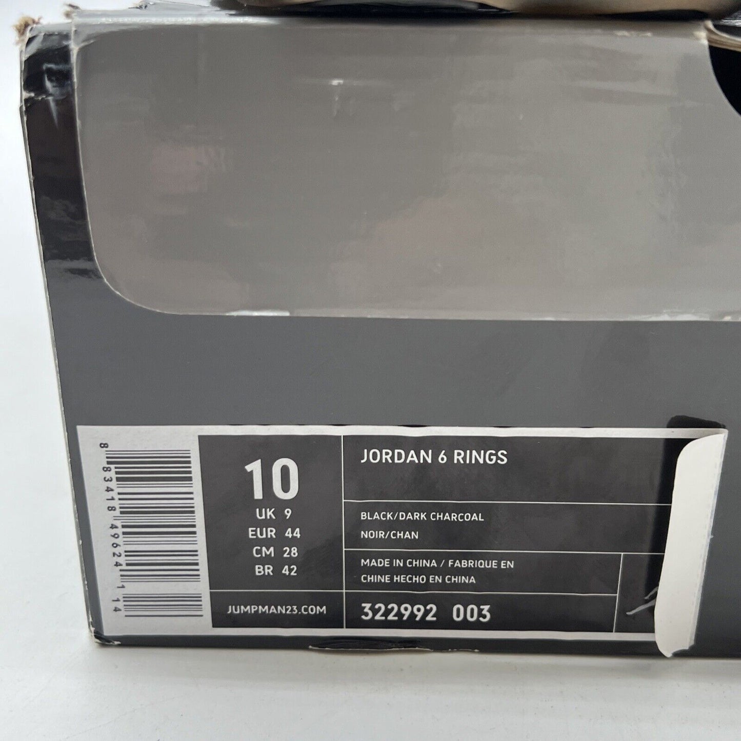 Size 10 - Jordan 6 Rings Black - (322992-003)