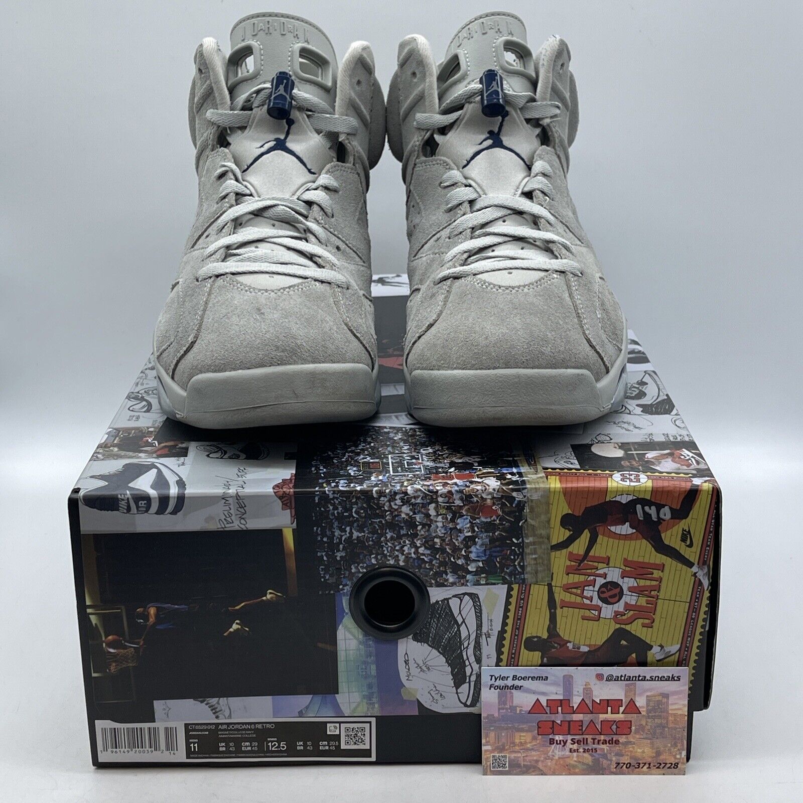 Size 11 - Jordan 6 Retro Mid Georgetown Grey Blue White Suede (CT8529-012)