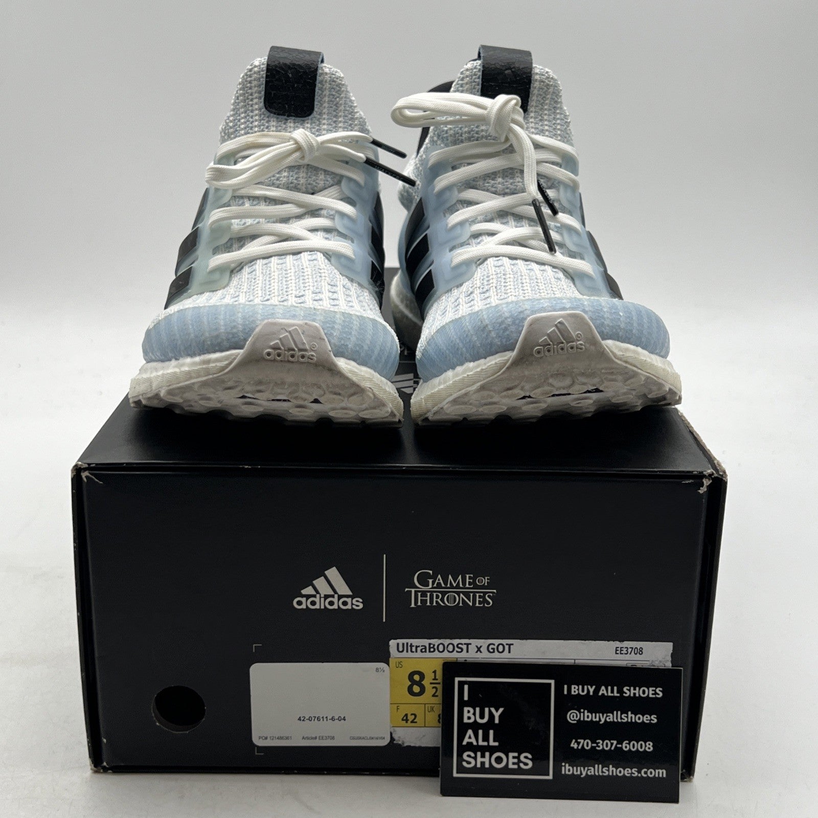 Size 8.5 - adidas Game Of Thrones x UltraBoost 4.0 White Walkers (EE3708)
