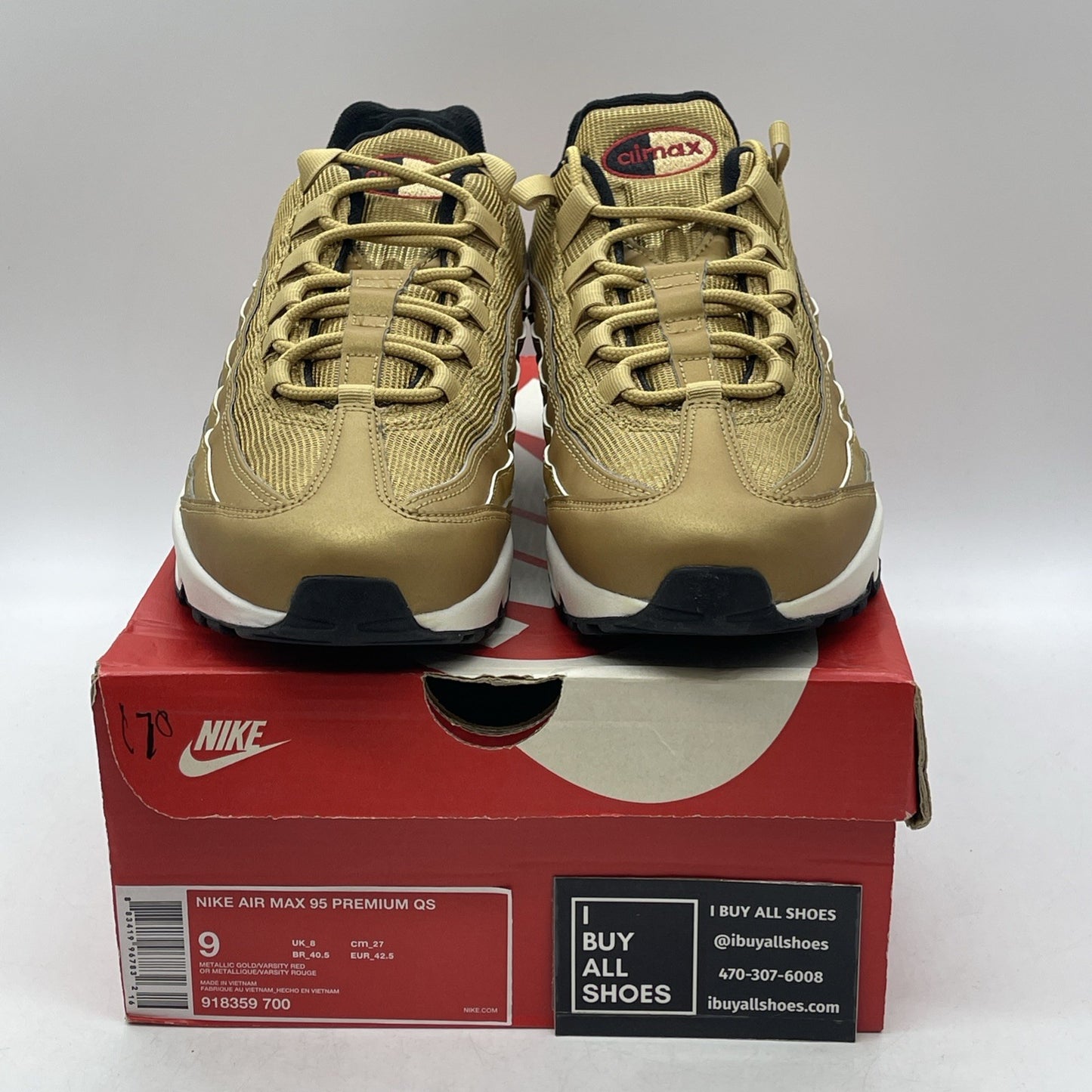 Size 9 - Nike Air Max 95 QS Metallic Gold (918359-700)