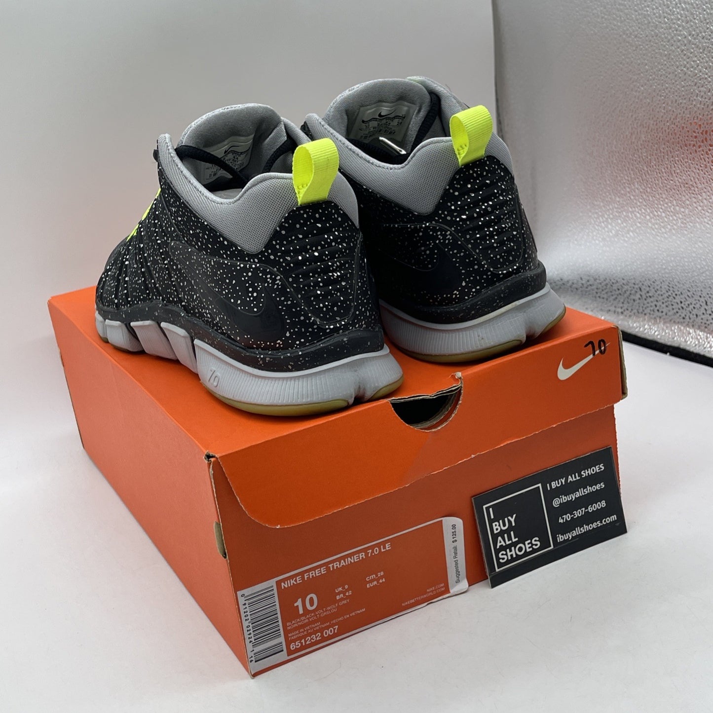 Size 10 - Nike Free Trainer 7 LE Mid Cement City Black White Grey (651232-007)