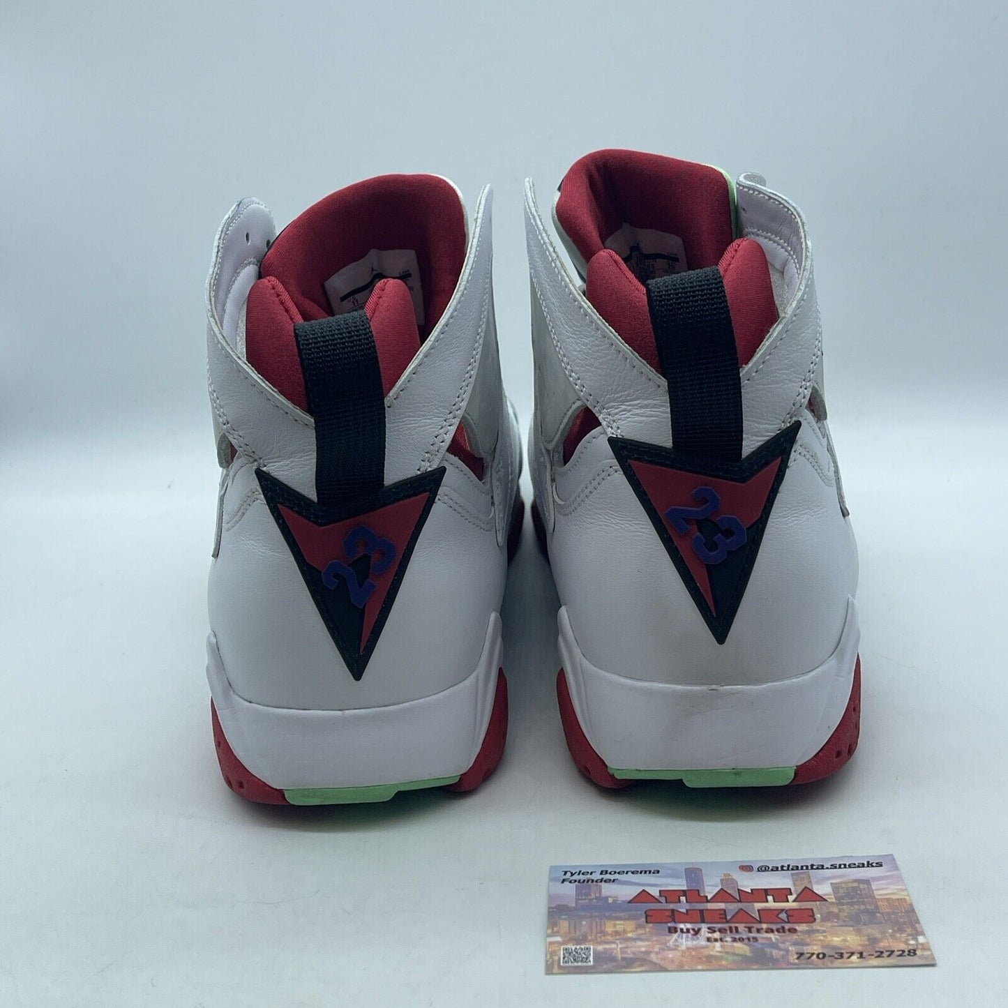 Size 11 - Air Jordan 7 Retro 2015 Hare White Red Purple Green (304775-125)