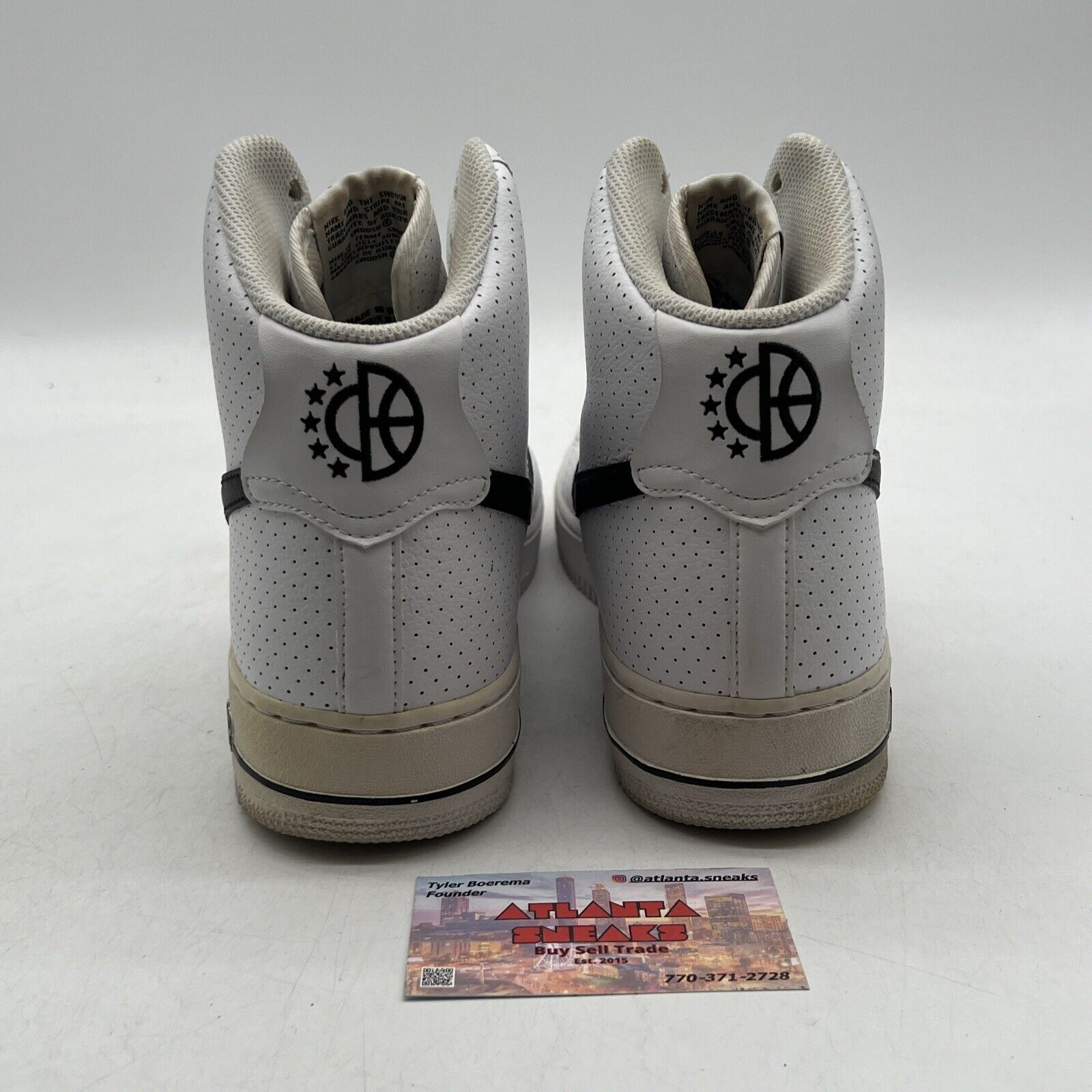 Size 9.5 - Nike Air Force 1 ´07 Perforated High White Black Leather (315121-120)