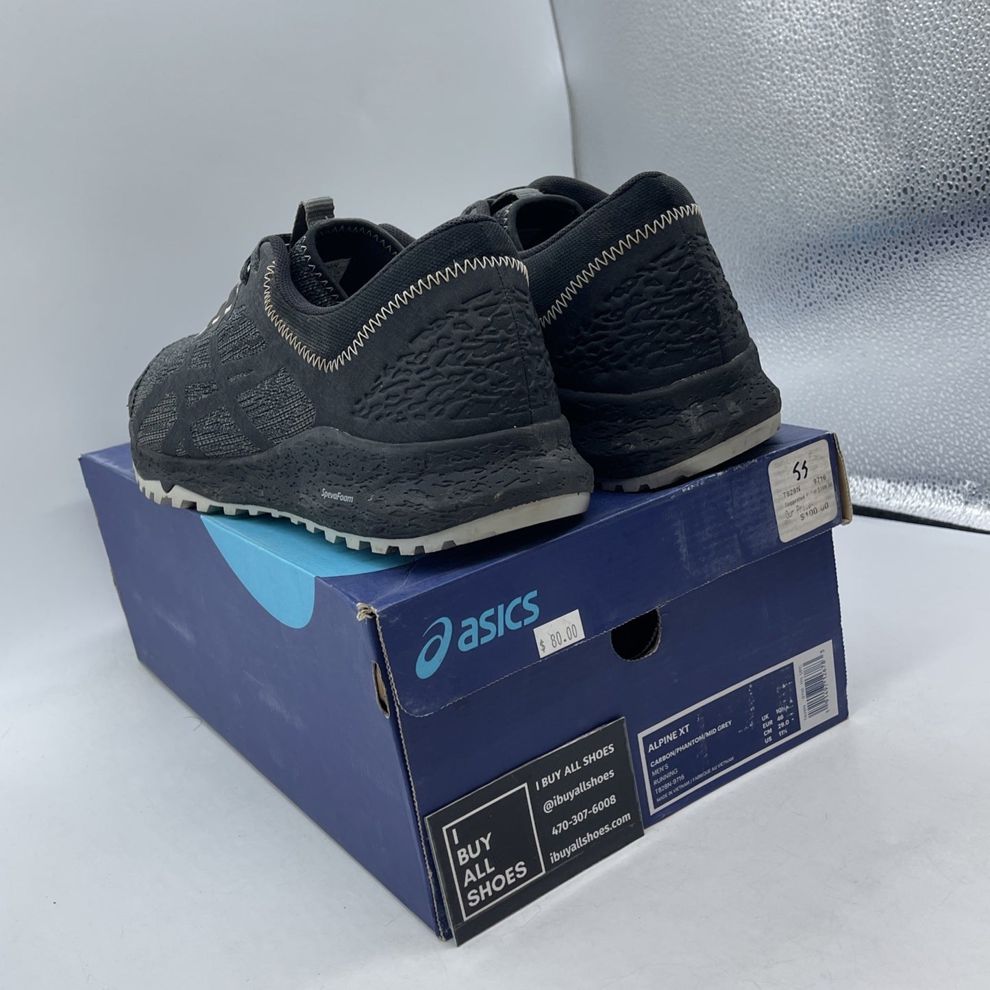 Size 11.5 - Asics Alpine XT Black Gray (T828N-001)