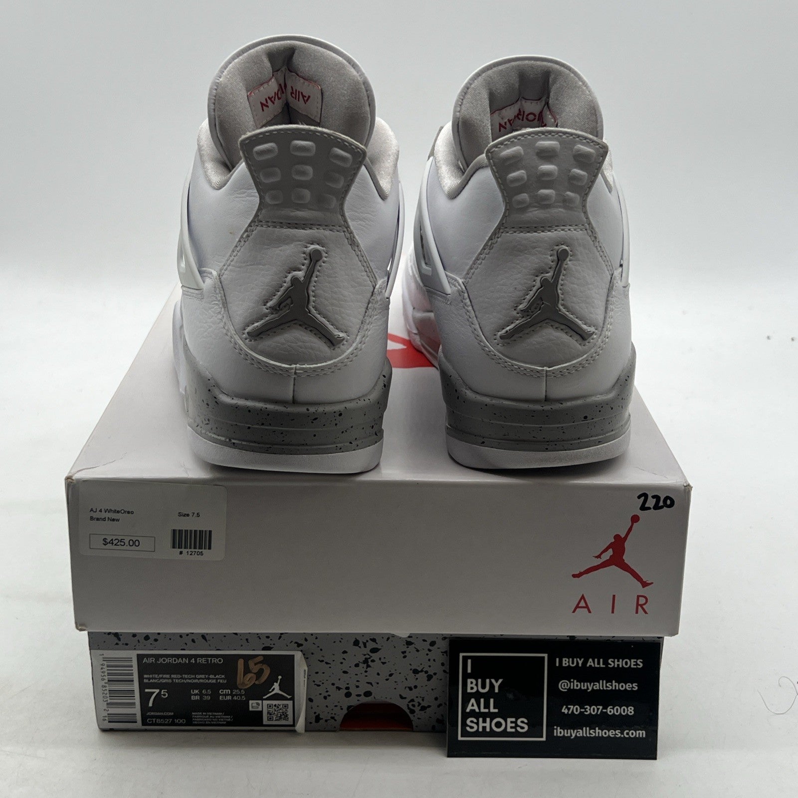 Size 7.5 - Air Jordan 4 Retro Mid White Oreo (CT8527-100)