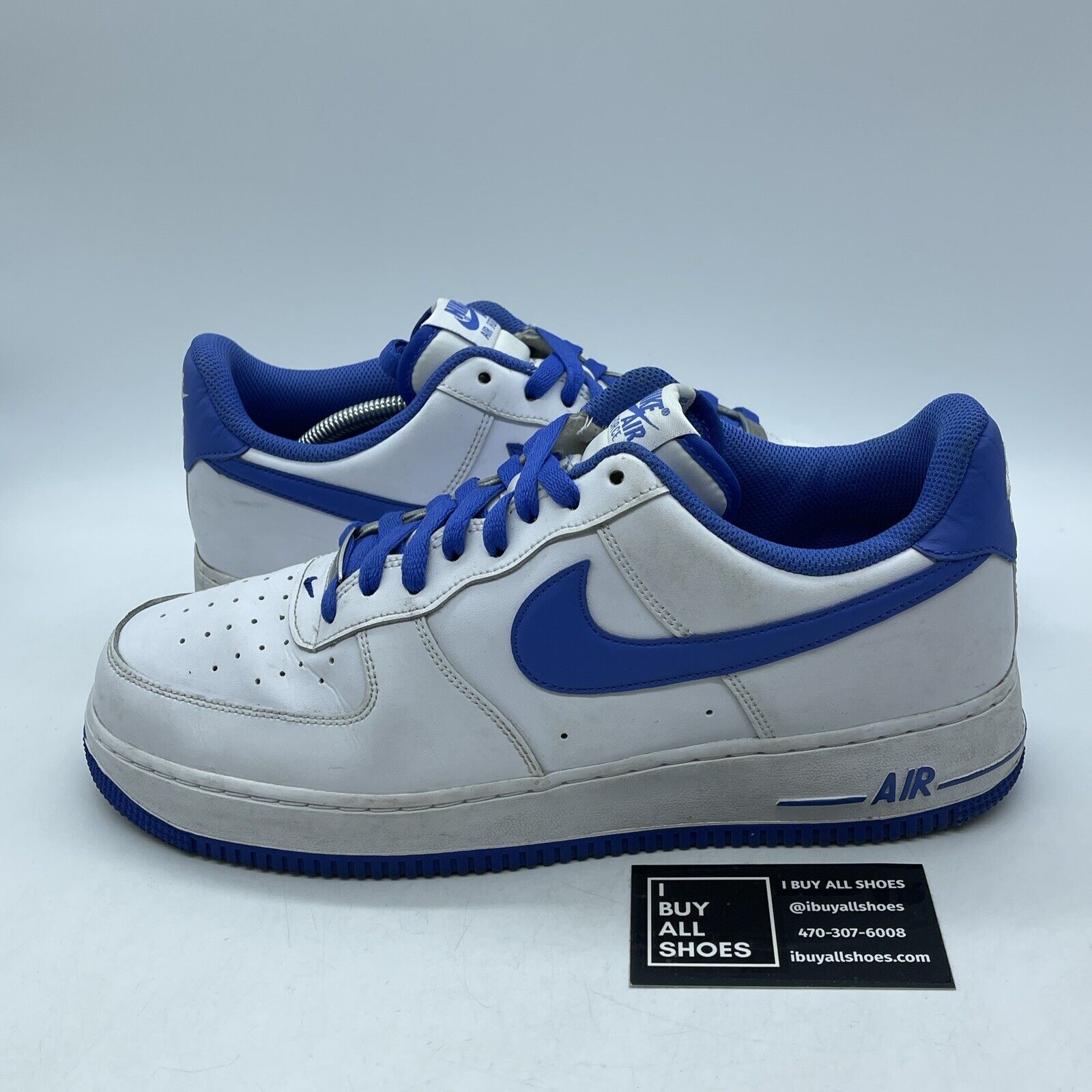 Size 12 - Nike Air Force 1 '07 White Medium Blue White Leather (DH7561-104)