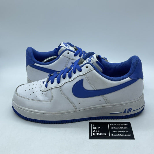 Size 12 - Nike Air Force 1 '07 White Medium Blue White Leather (DH7561-104)