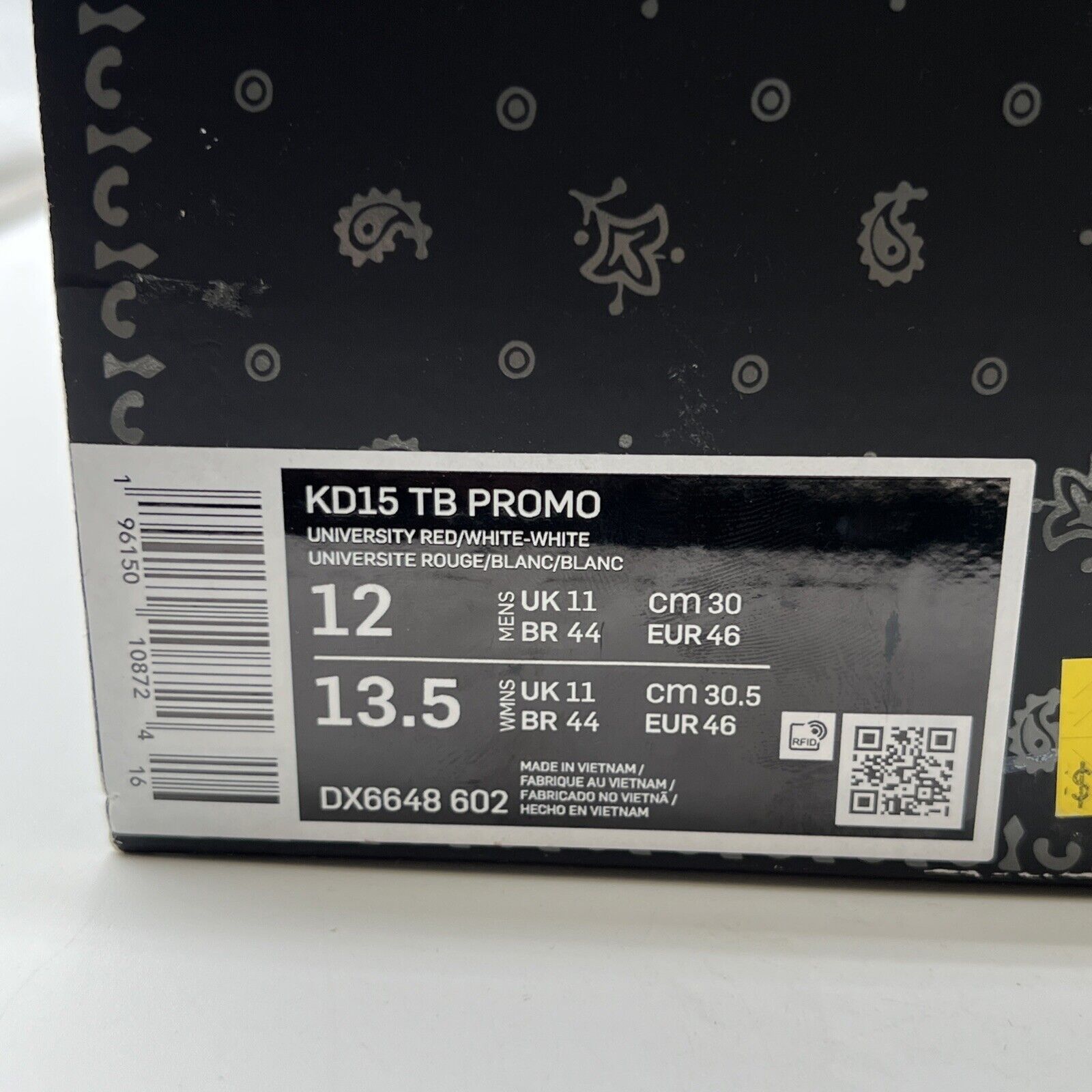 Size 12 - Nike KD 15 TB University Red (DX6648-602)