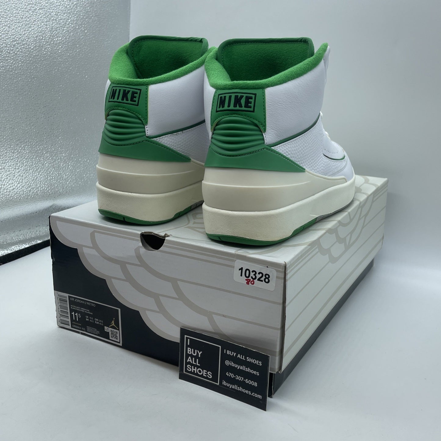 Size 11.5 - Jordan 2 Retro Lucky Green White Leather (DR8884-103)