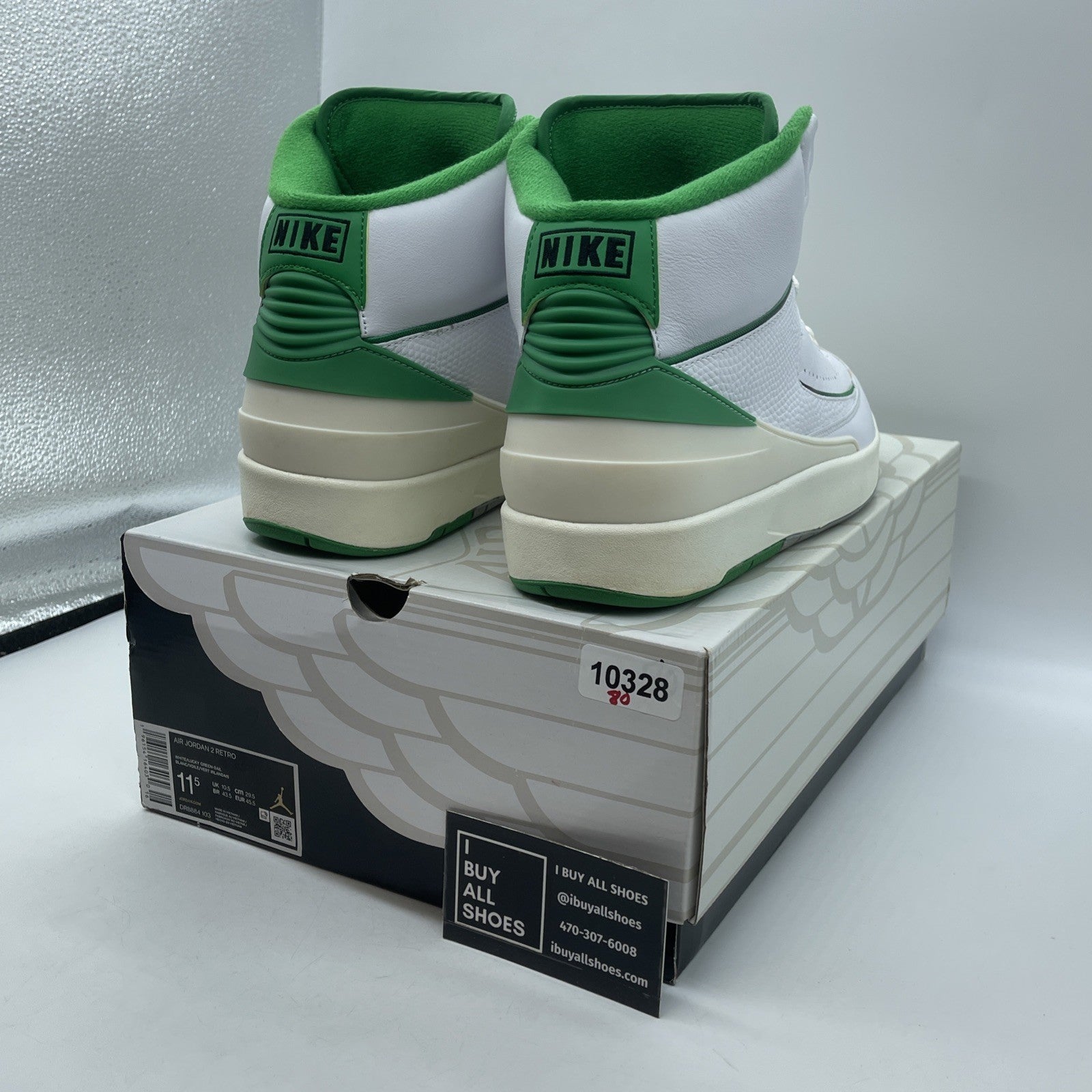 Size 11.5 - Jordan 2 Retro Lucky Green White Leather (DR8884-103)