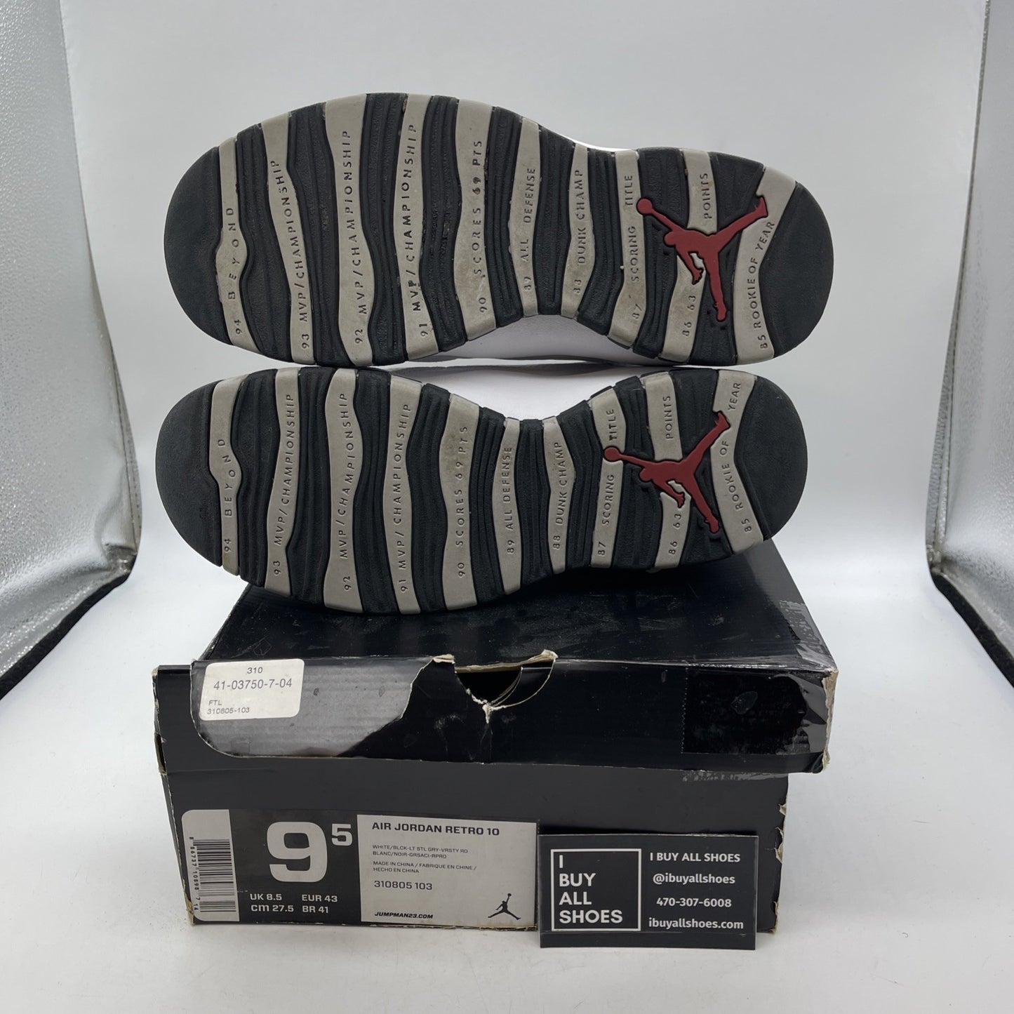 Size 9.5 - Air Jordan 10 Retro 2013 Steel (310805–103)