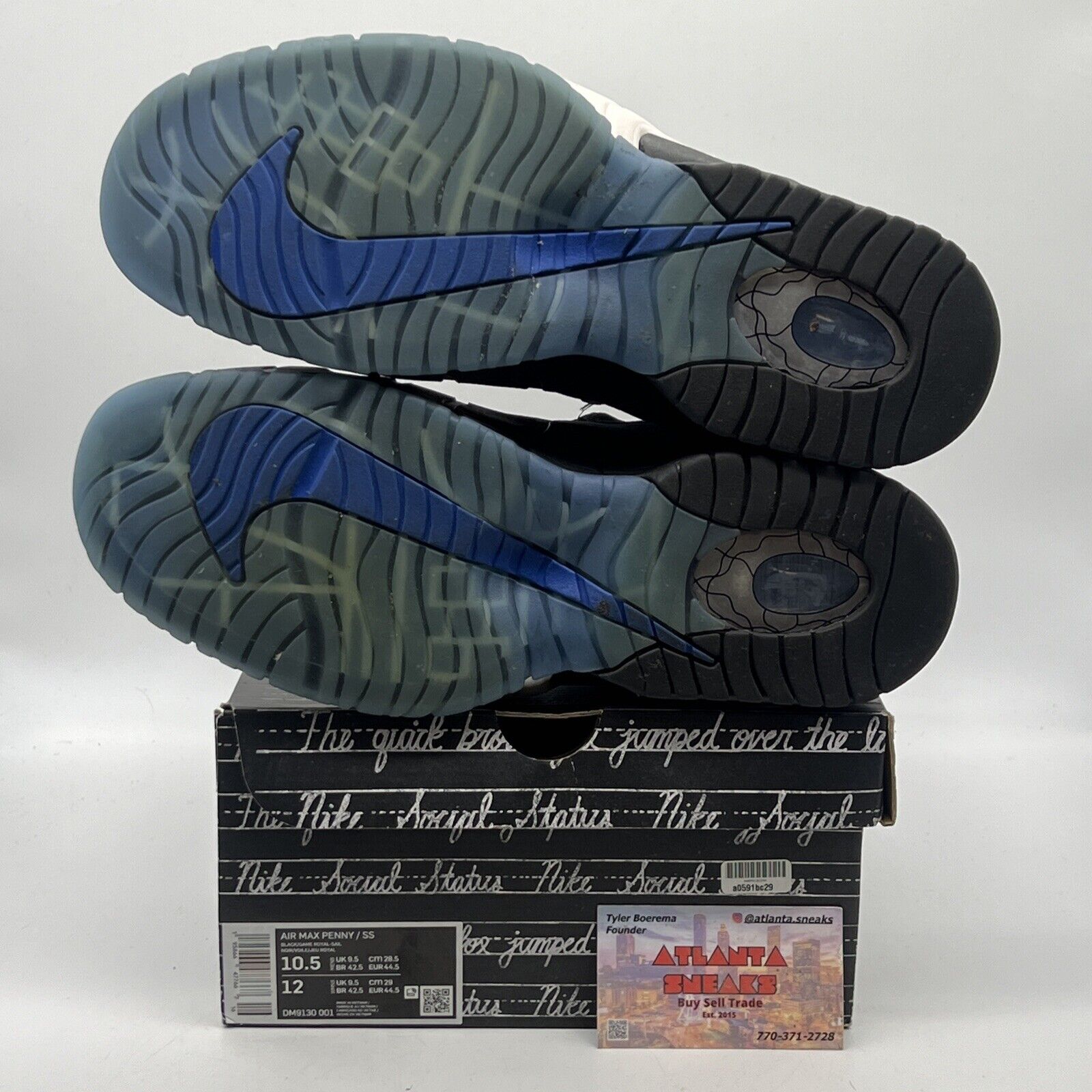 Size 10.5 - Nike Social Status x Air Max Penny 1 Recess - Black White Icey Suede