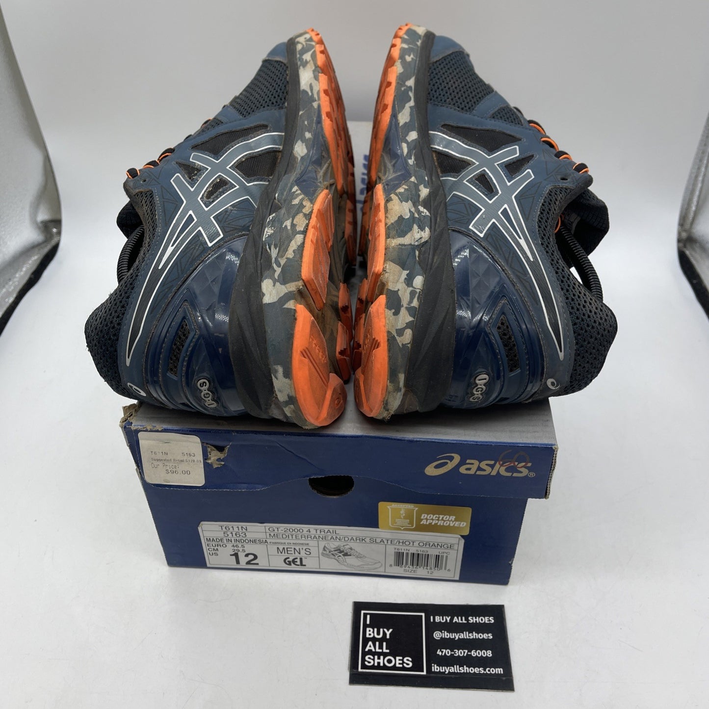 Size 12 - Asics GT-2000 4 Blue Grey Camo  (T611N)
