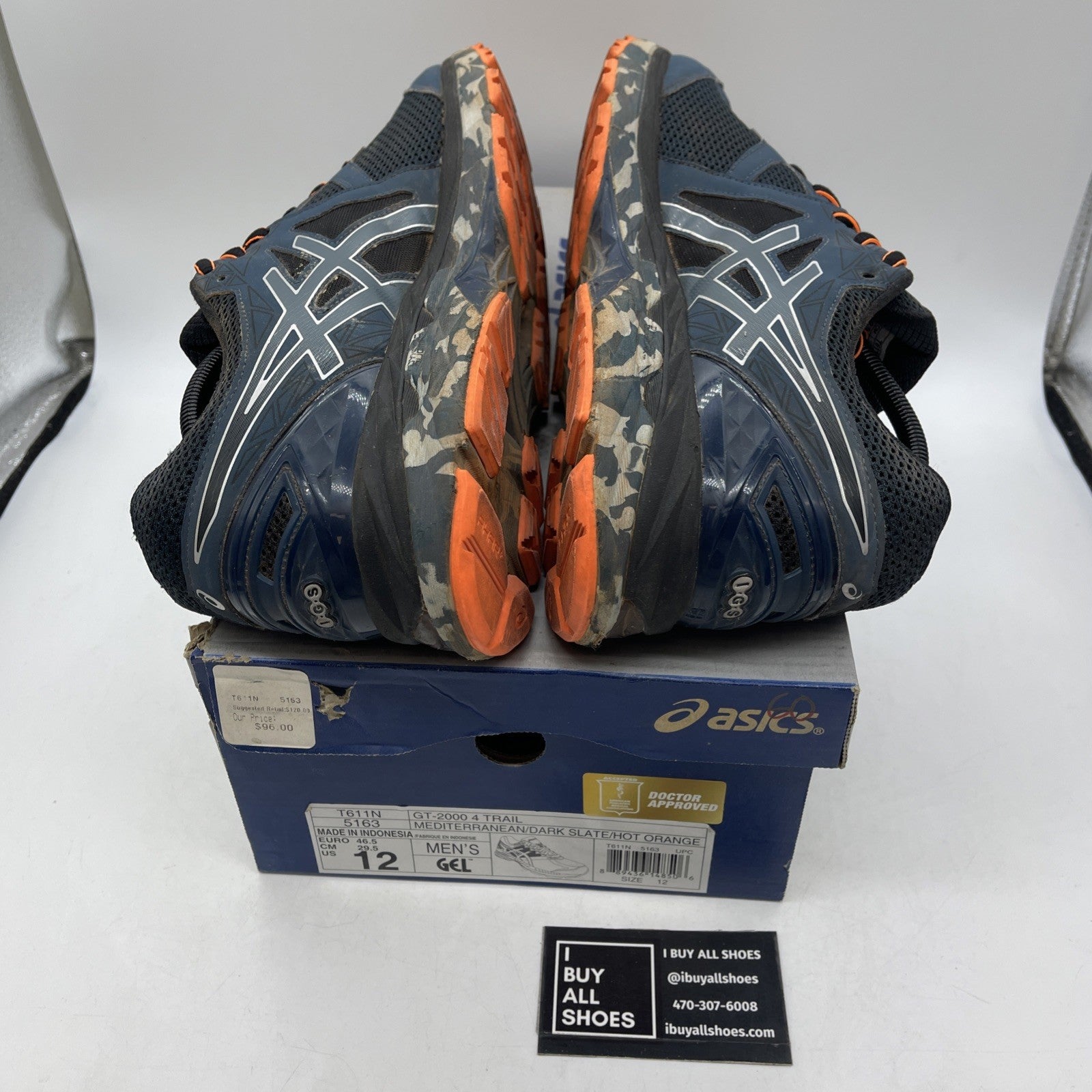 Size 12 - Asics GT-2000 4 Blue Grey Camo  (T611N)