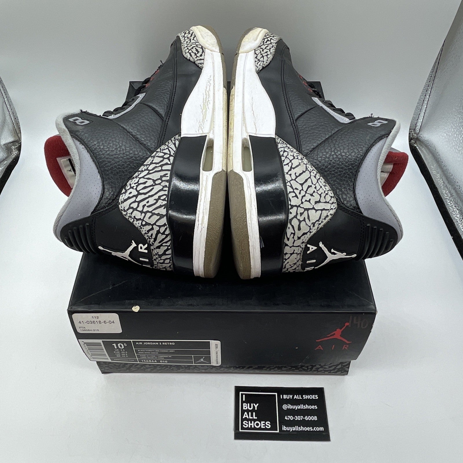 Size 10.5 - Jordan 3 Retro release 2011 Black Grey Suede Leather (136064-010)