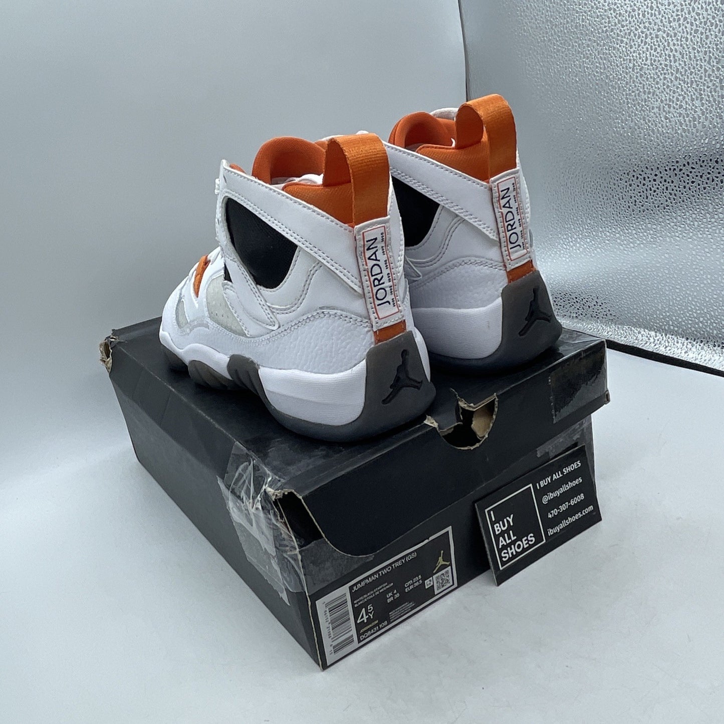 Size 4.5Y (GS) - Air Jordan Jumpman Two Trey Mid Concord-Bred (DQ8431-108)