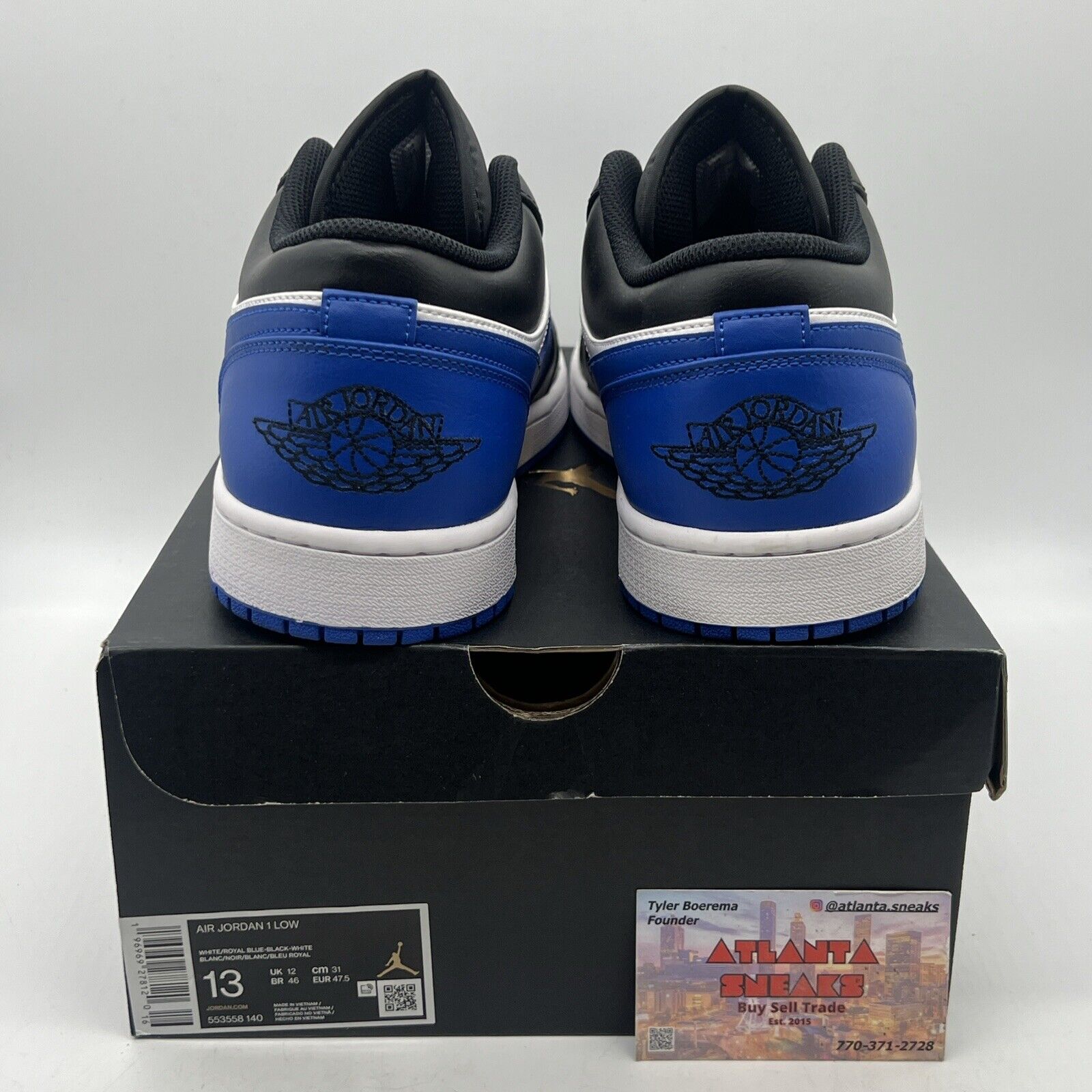 Size 13 - Air Jordan 1 Alternate Royal Toe Black White Blue Leather  553558-140