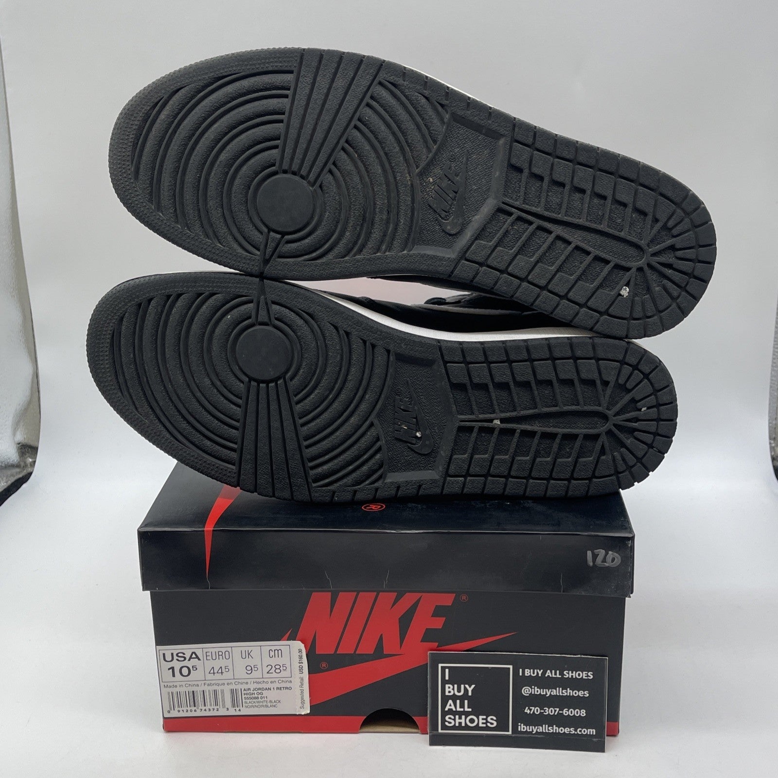 Size 10.5 - Air Jordan 1 Retro OG Prm High Yin Yang Black White (555088-011)