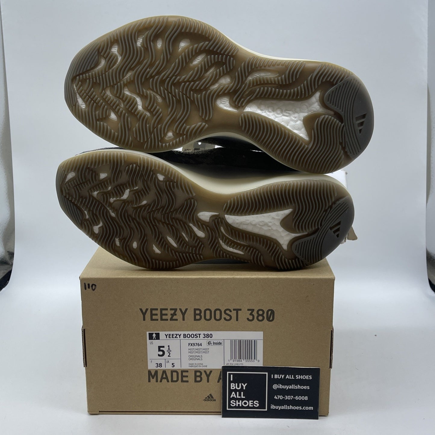 Size 5.5 - adidas Yeezy Boost 380 Mist Non-Reflective Grey Suede (FX9764)