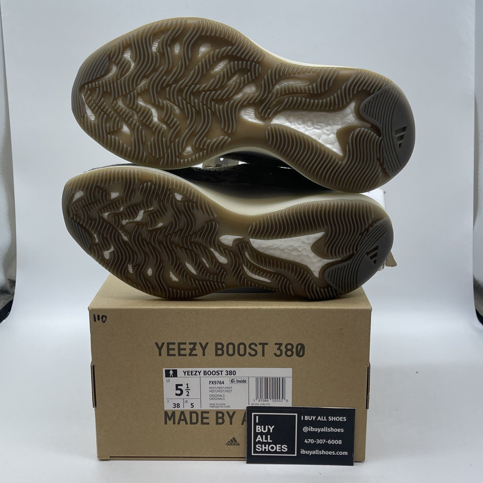 Size 5.5 - adidas Yeezy Boost 380 Mist Non-Reflective Grey Suede (FX9764)