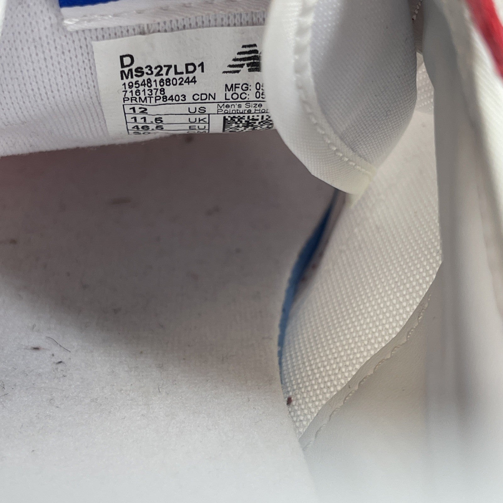 Size 10 - New Balance 327 Scarlet Red White Suede (MS327LD1)