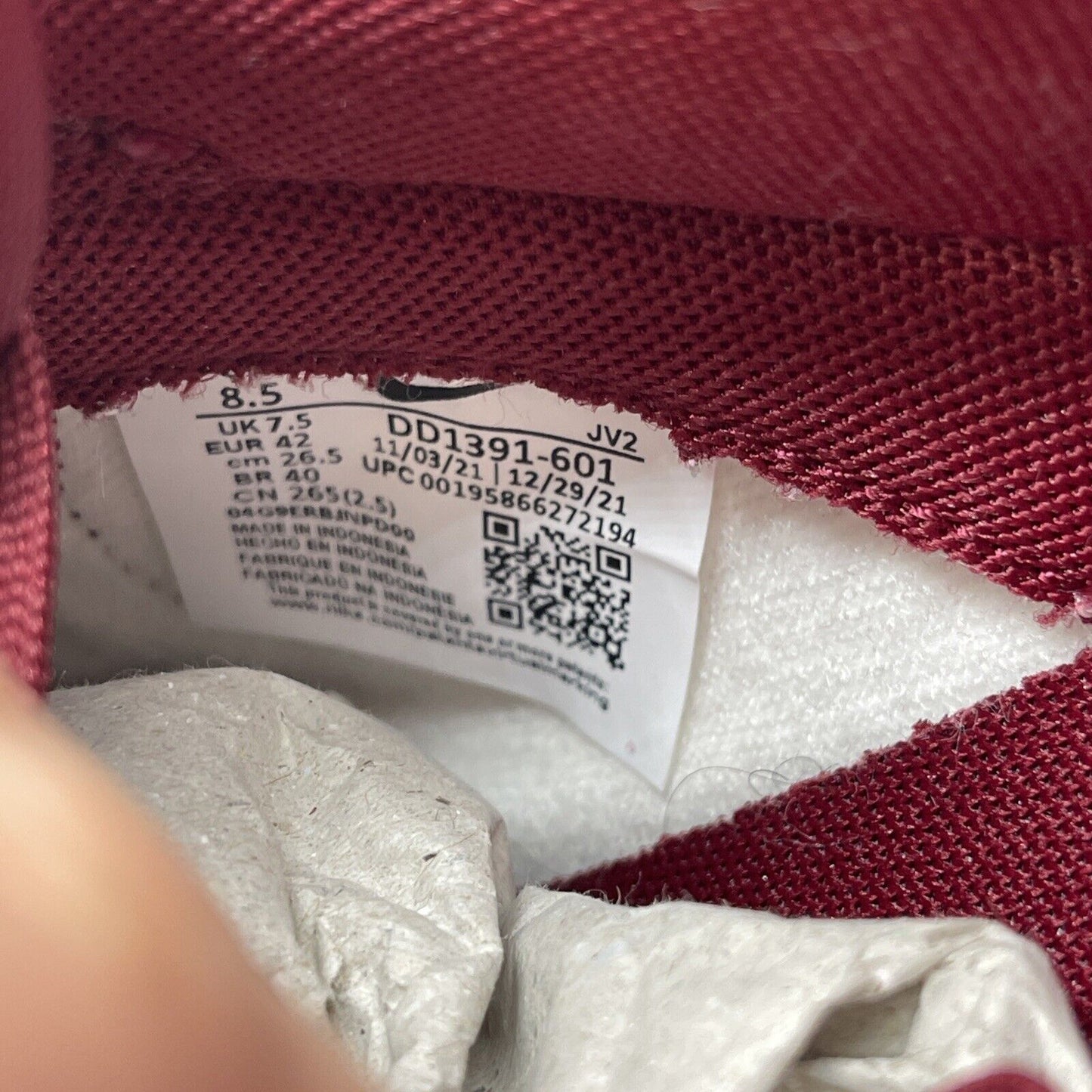 Size 8.5 - Nike Dunk Low Team Red White Leather (DD1391-601)