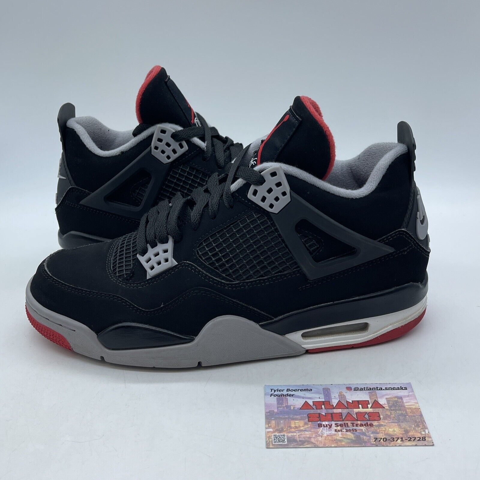 Size 8.5 - Jordan 4 Retro OG Mid Bred 2019 Grey Red Black Suede (308497-060)