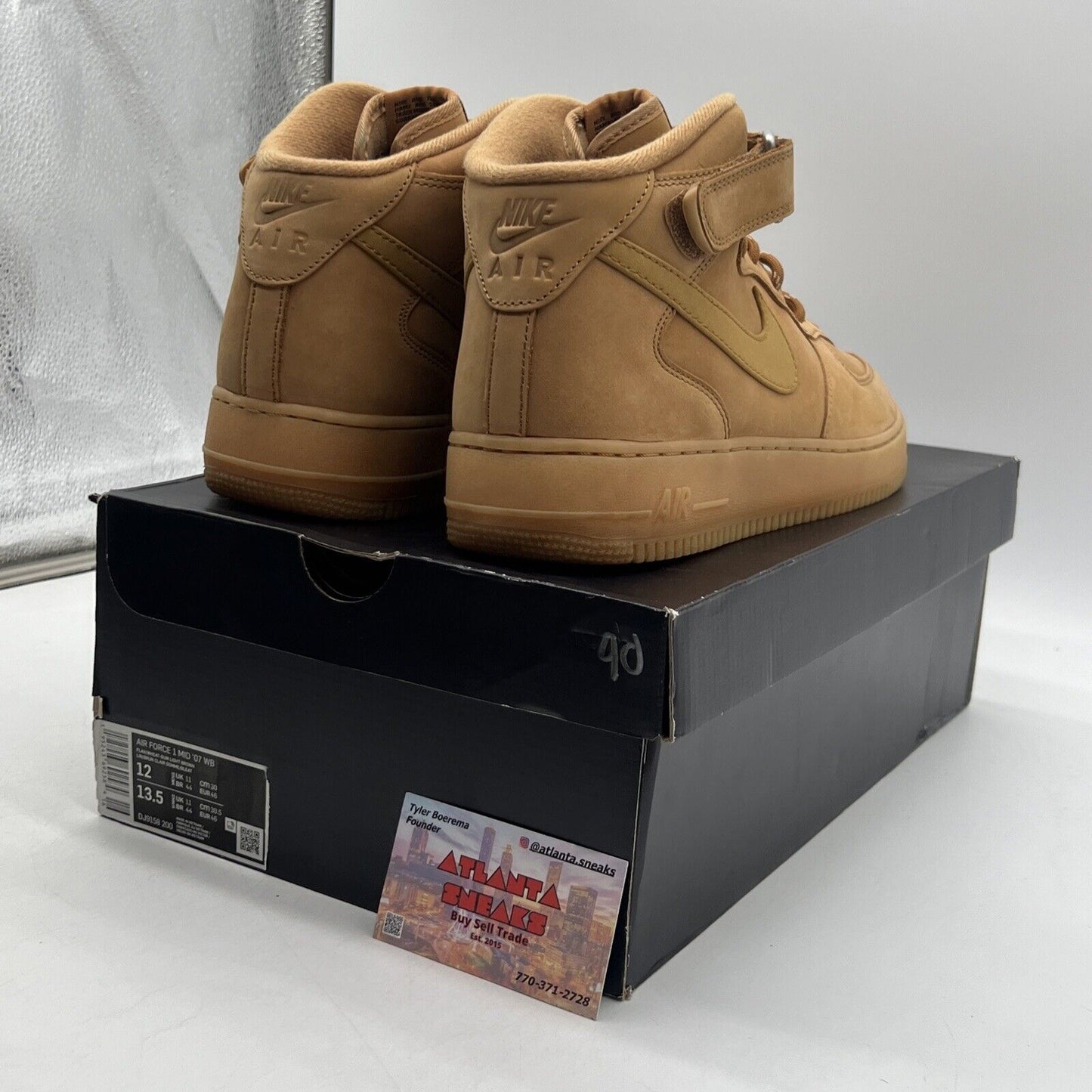 Size 12 - Nike Air Force 1 '07 Mid Flax Wheat Suede (DJ9158-200)