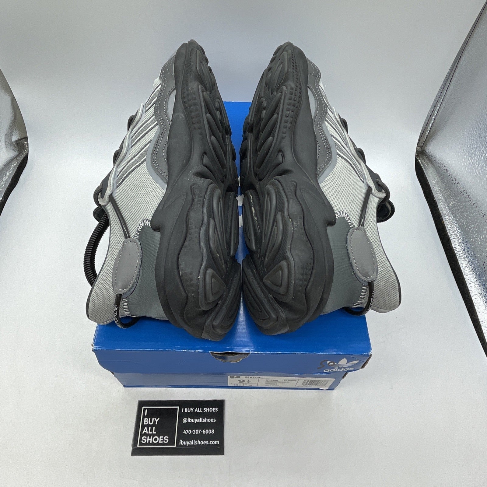 Size 9.5 - Adidas Ozweego Light Grey Dark Grey (GY1346)