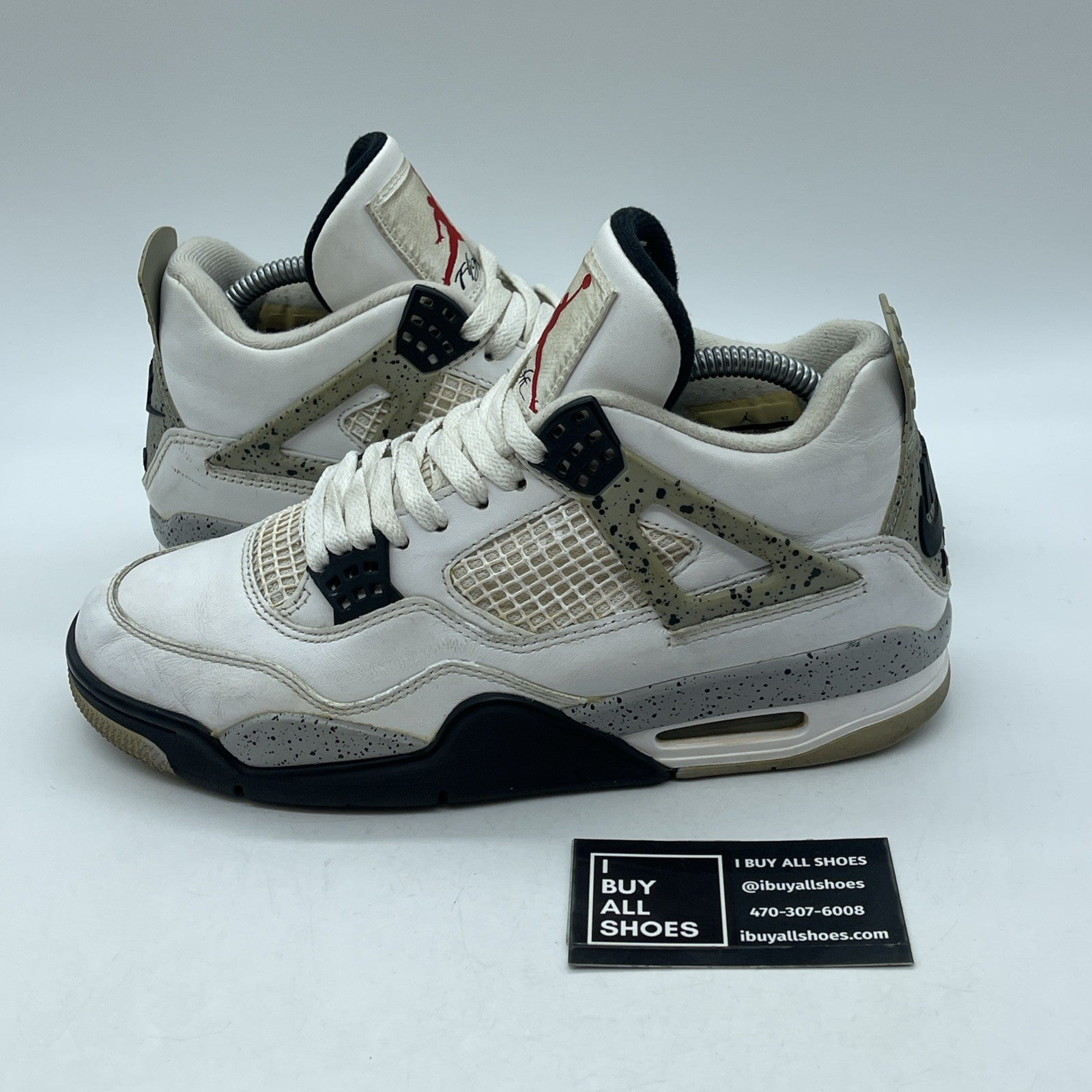 Size 8 - Jordan 4 Retro OG Mid White Cement Grey Leather (840606-192)