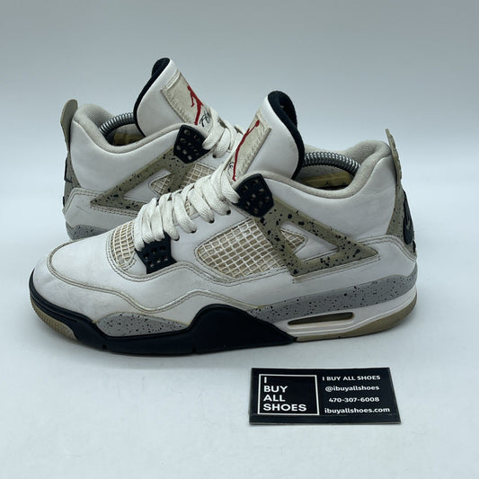 Size 8 - Jordan 4 Retro OG Mid White Cement Grey Leather (840606-192)