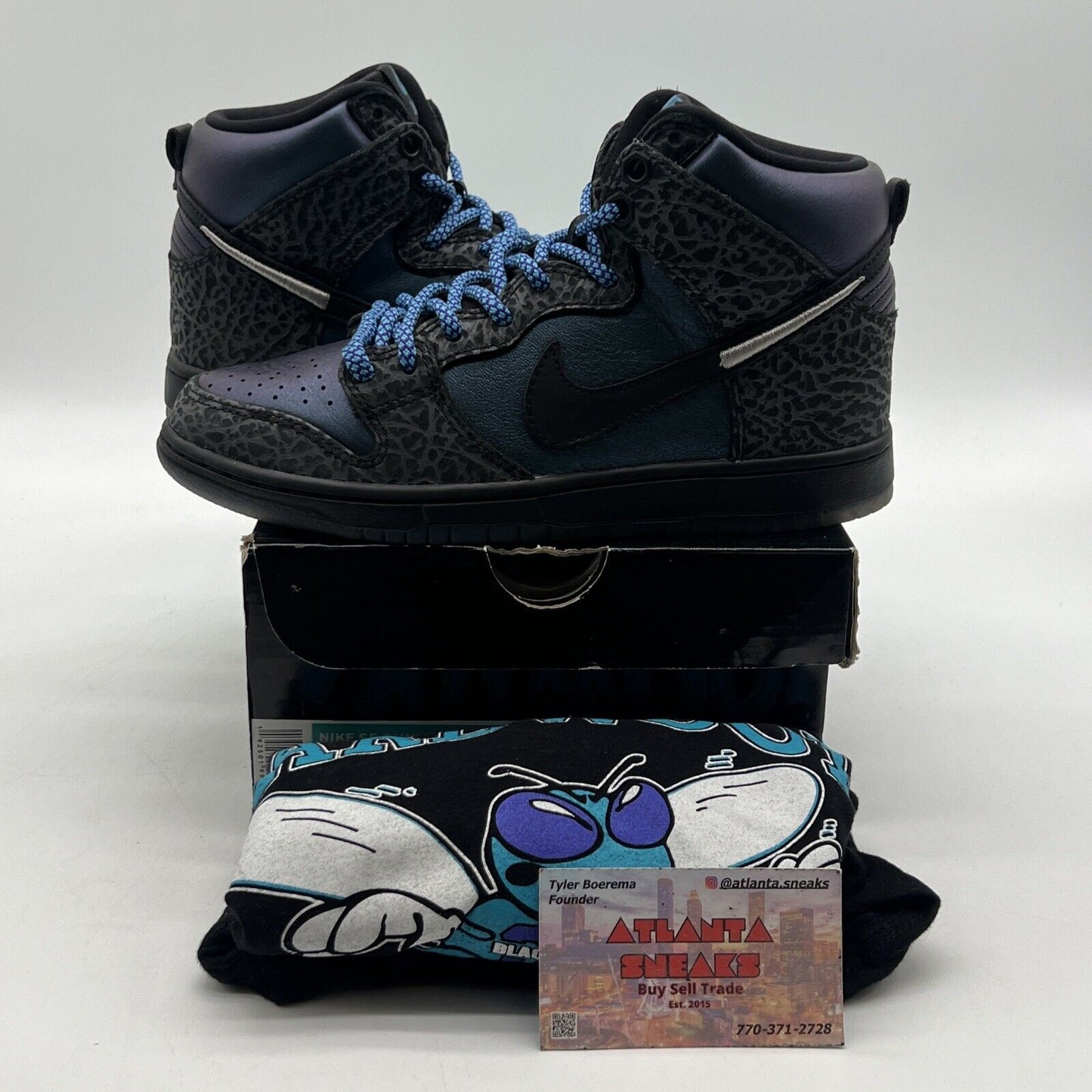 Size 6 - Nike Black Sheep x Dunk SB High Black Hornet Blue Purple (BQ6827-001)