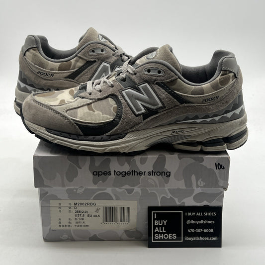 Size 7.5 - New Balance BAPE x 2002R Apes Together Strong - Grey Camo (M2002RGB)