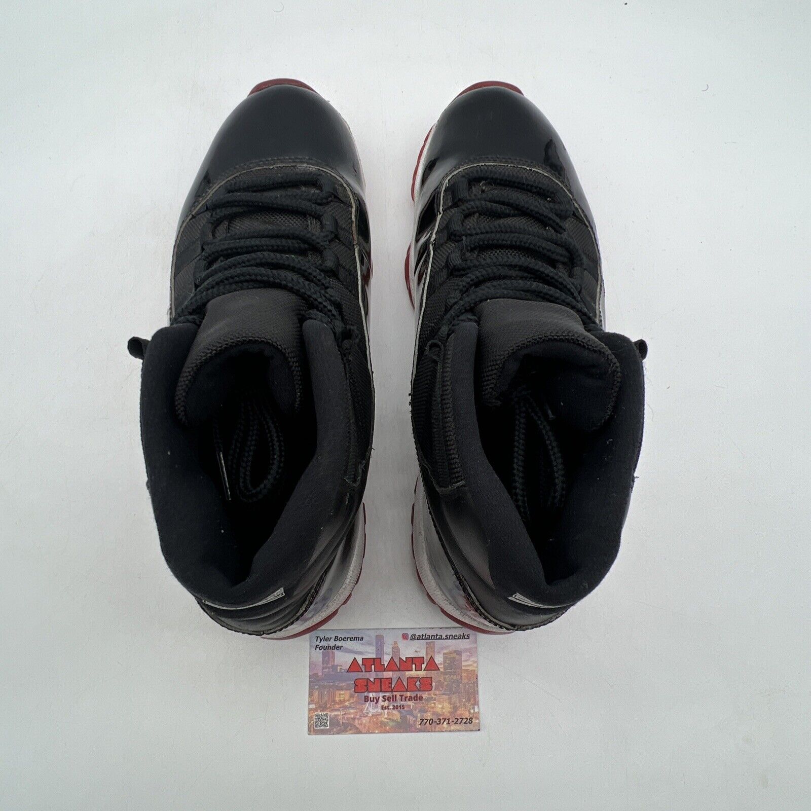 Size 9.5 - Jordan 11 Retro High Bred Black White Red Leather (378037-061)