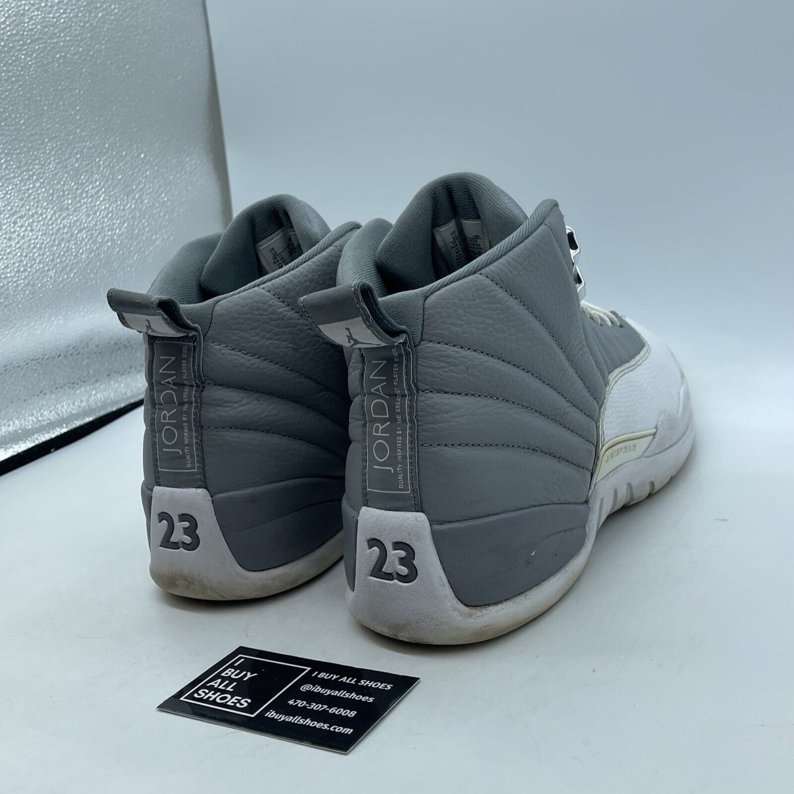 Size 12 - Jordan 12 Stealth 2022 Grey White Leather (CT8013-015)