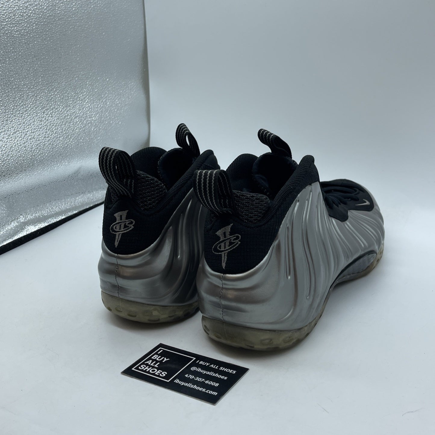 Size 13 - Nike Air Foamposite One Pewter Silver Black Suede Leather (314996-004)