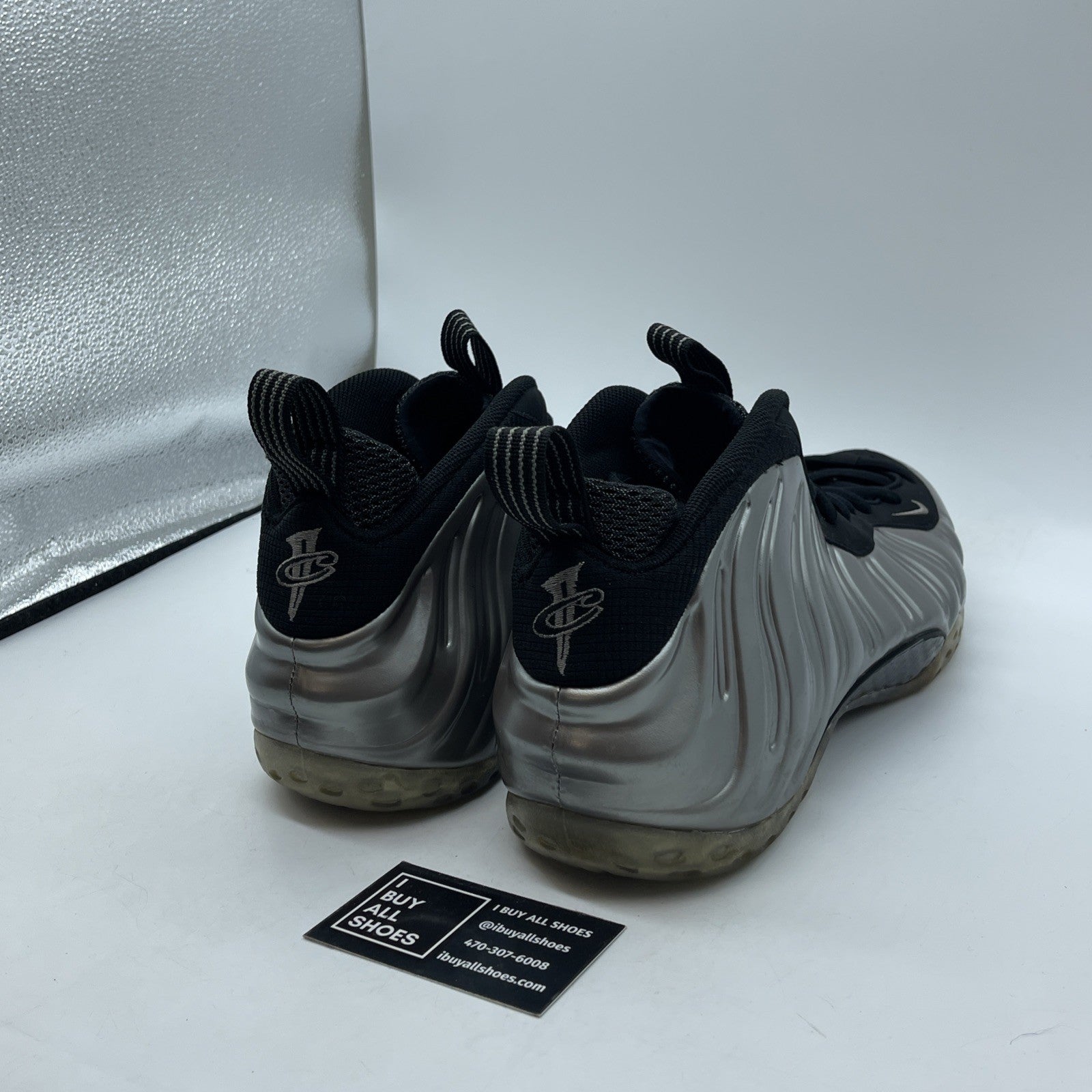 Size 13 - Nike Air Foamposite One Pewter Silver Black Suede Leather (314996-004)