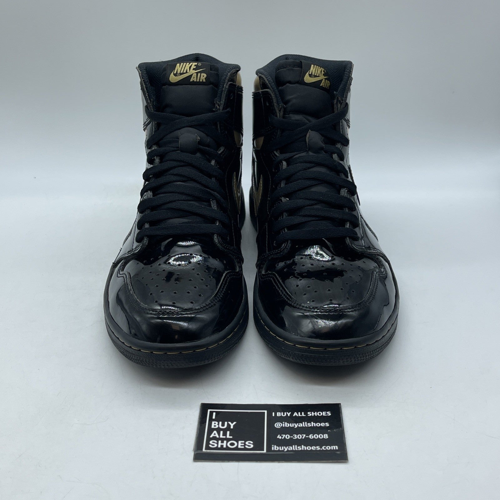 Size 11.5 - Jordan 1 Black Metallic Gold Leather (555088-032)