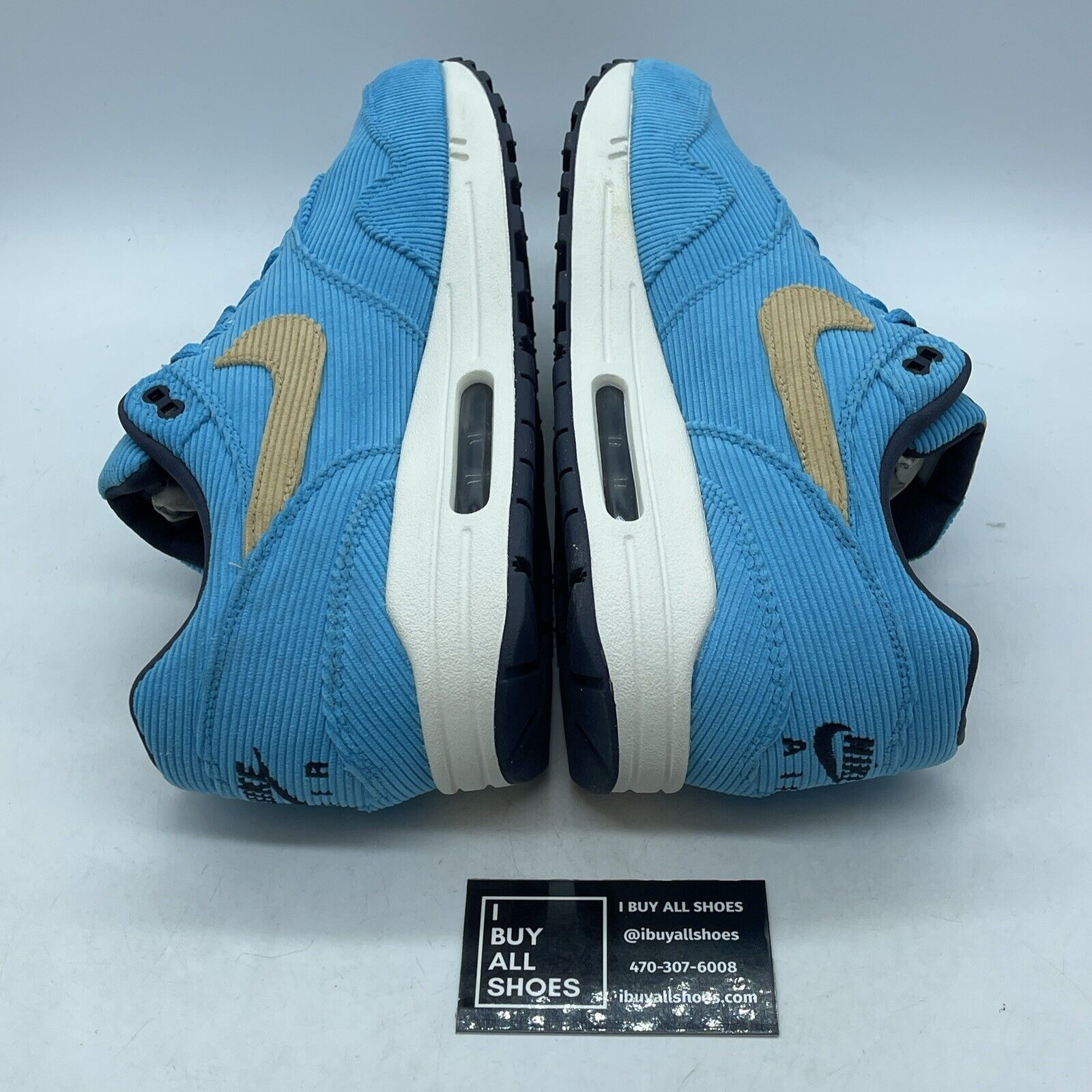 Size 12.5 - Nike Air Max 1 Premium Baltic Blue Corduroy Brown Suede (FB8915-400)