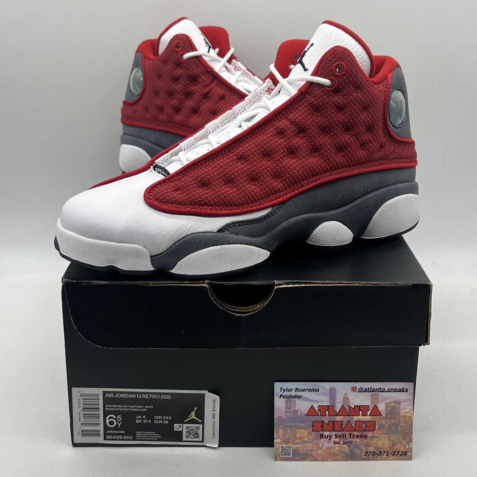 Nike Air Jordan 13 Size US 6.5Y Retro Red Flint Grey Suede (884129-600)