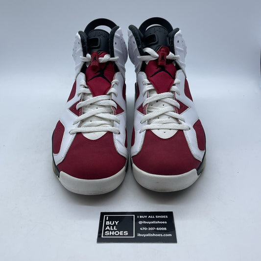 Size 12 - Air Jordan 6 Retro 2014 Carmine Red White Suede Leather (384664-160)