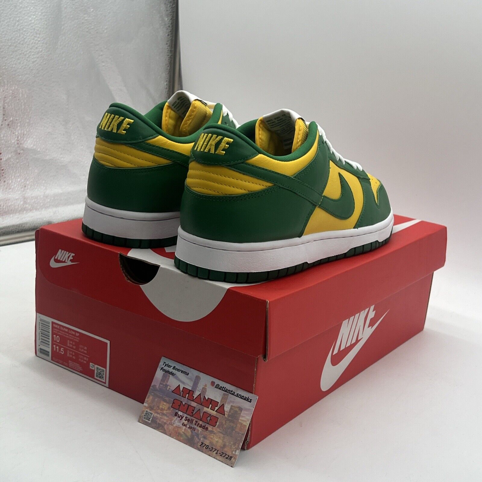 Size 10 - Nike Dunk SP 2020 Low Brazil Green Yellow White Leather (CU1727-700)