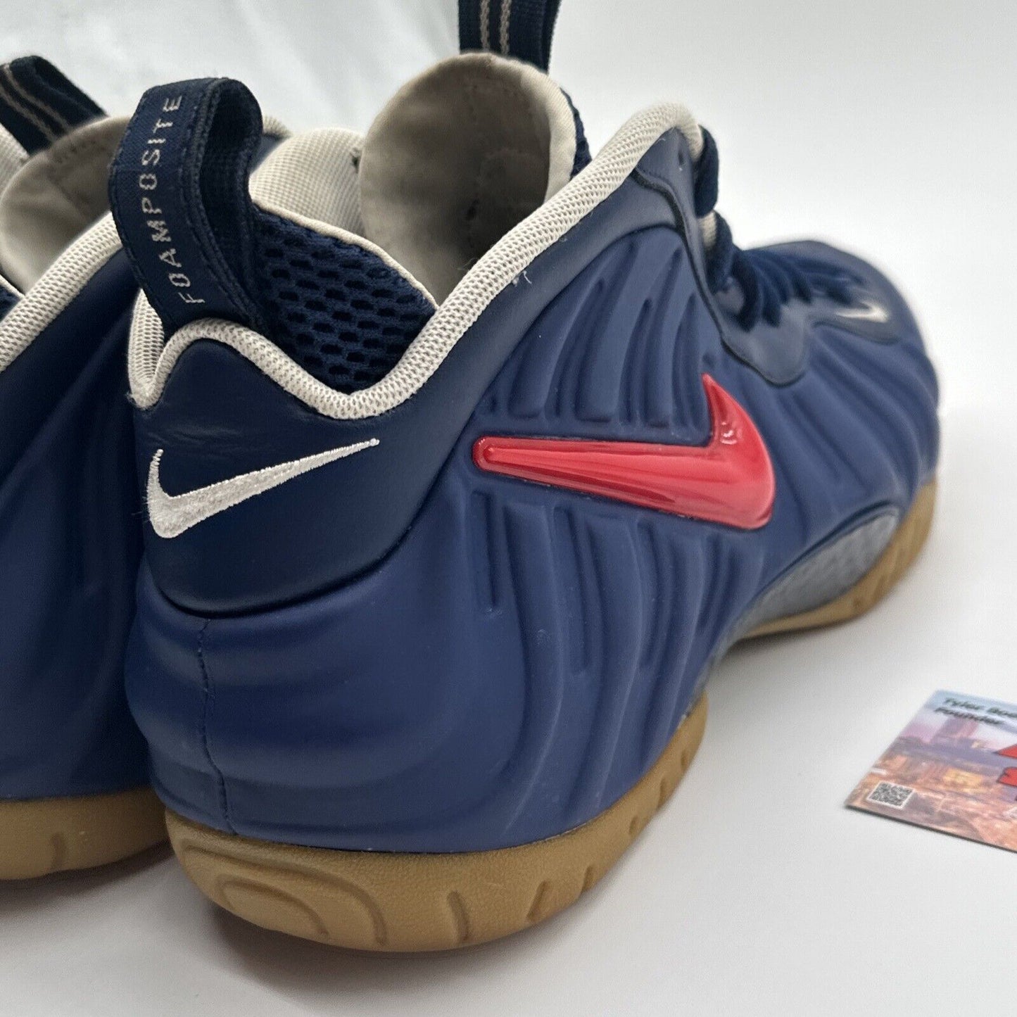 Size 10 - Nike Air Foamposite Pro USA 2020 Blue Gum Sole Navy Red America Rules