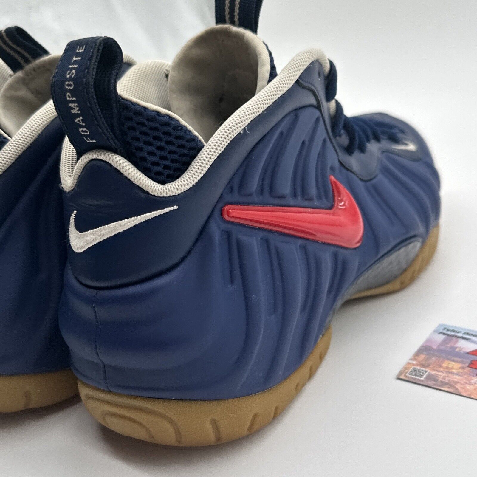 Size 10 - Nike Air Foamposite Pro USA 2020 Blue Gum Sole Navy Red America Rules