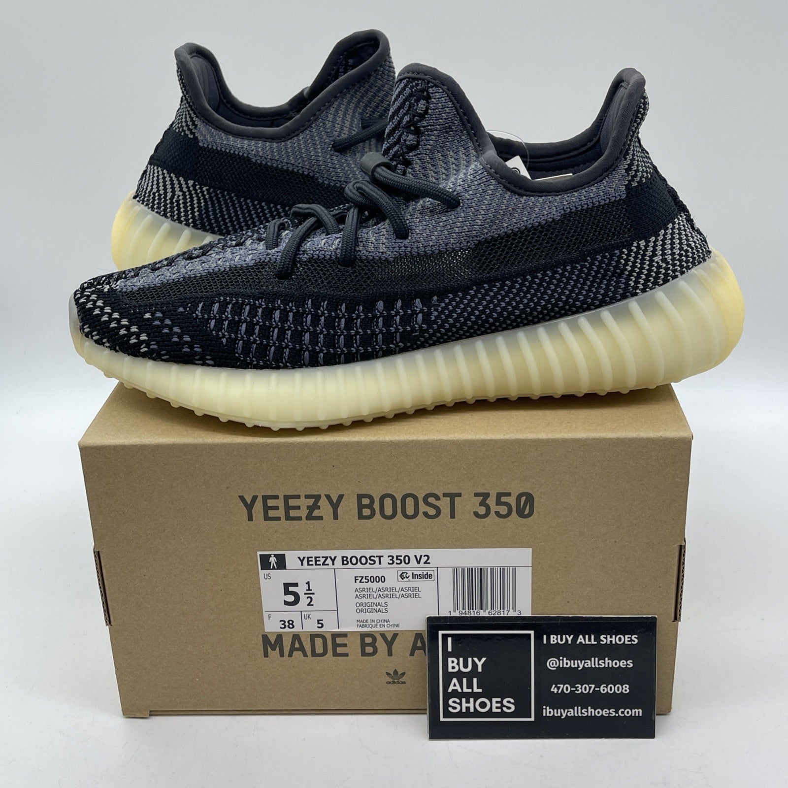 Size 5.5 - adidas Yeezy Boost 350 V2 Low Carbon Suede (FZ5000)